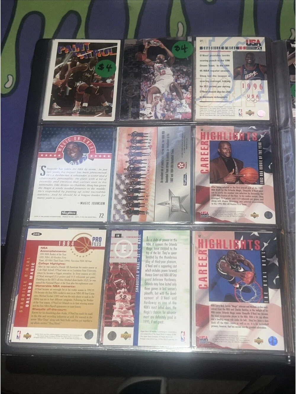 Huge Lot Of Shaquille O'Neal Basketball Cards Rookies Magic Lakers College